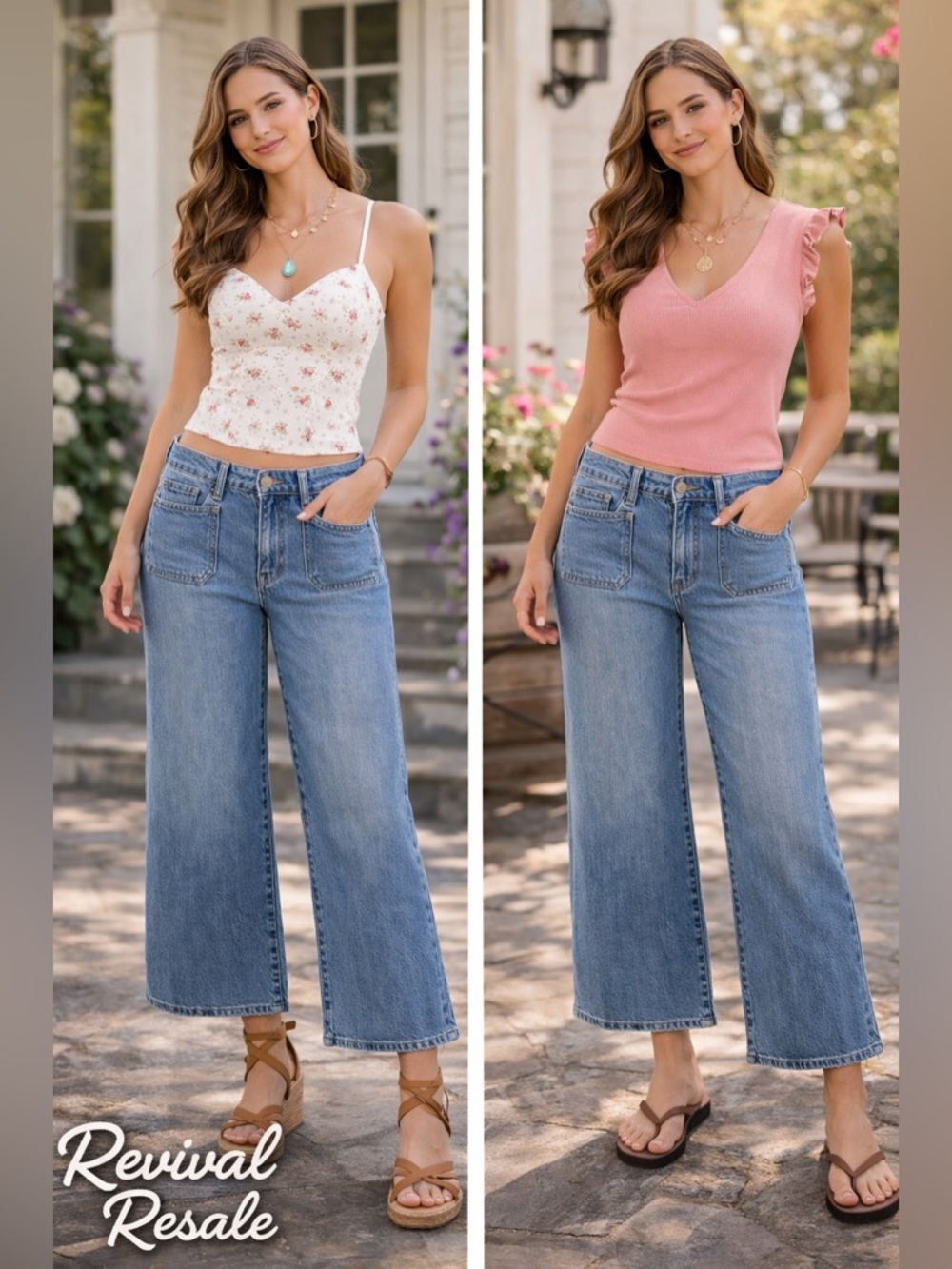 J.Crew Women's Wide Leg Crop Jeans Size 33 Light Wash Denim Boho Festival Preppy